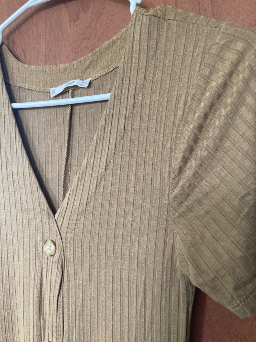 Mango Ribbed Button-Front Maxi Dress - Picture 3 of 6